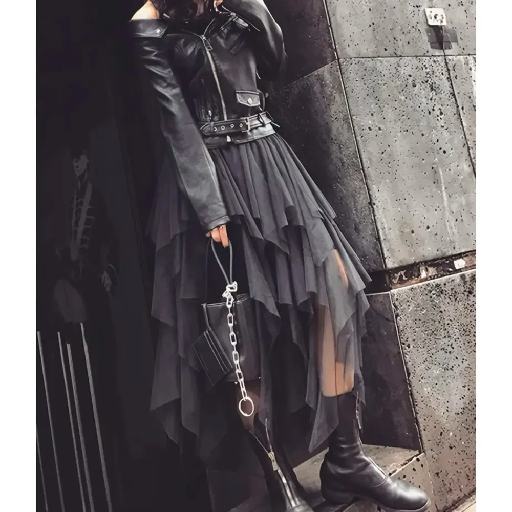 ❤️ NEW! Black Tulle Layered Boho x Goth Ballet Skirt